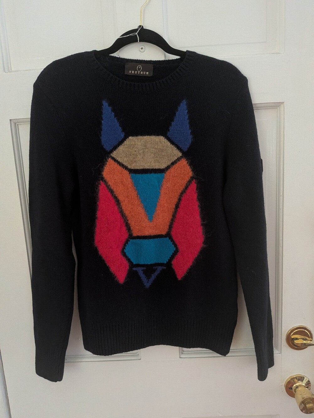 Vestrum Aussois Horse Graphic Wool Sweater Black Size M - Picture 2 of 6